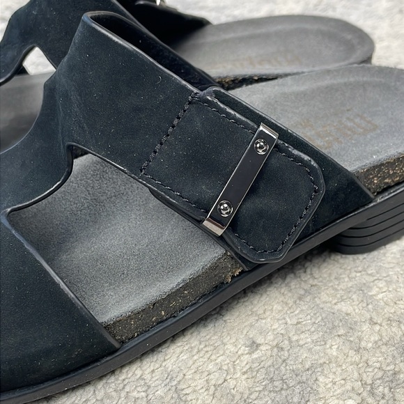 New Munro Jody Slide Sandal Black Nubuck Comfort Sz 8 Narrow - Picture 9 of 15